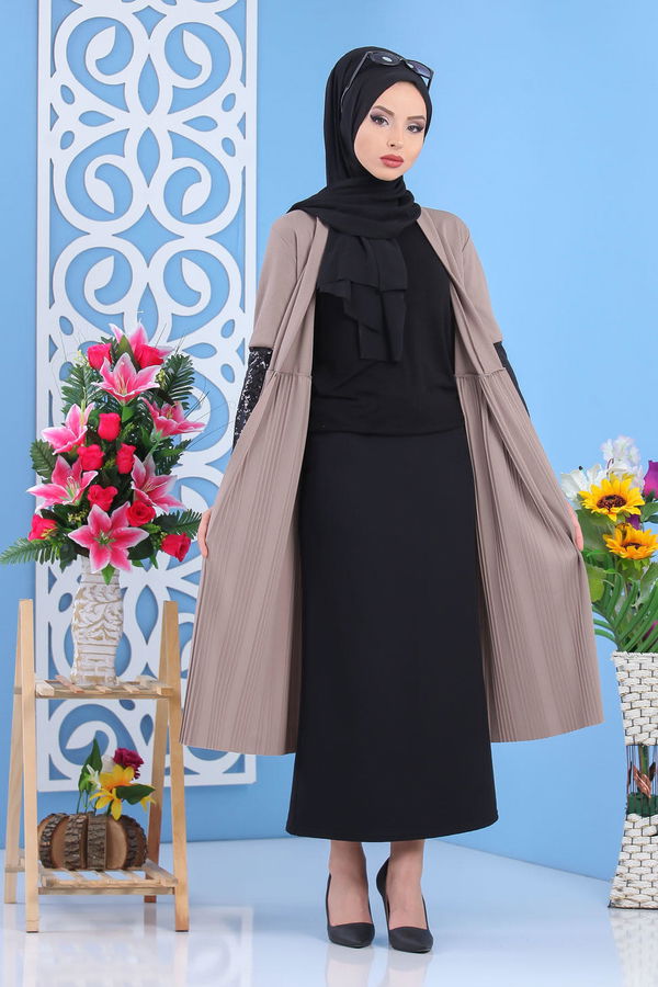 Pullu Hırka Taba Vizon - 7463