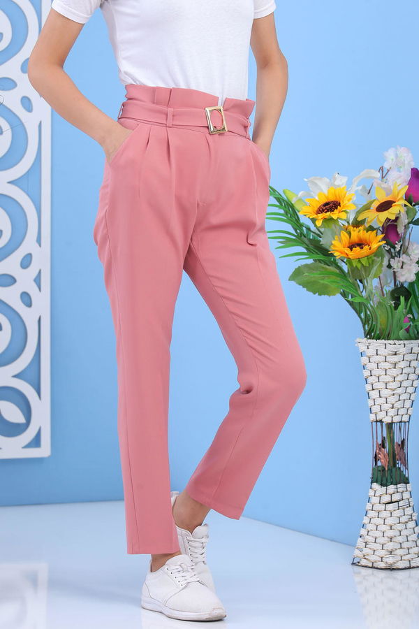 Pantolon Kemer Koyu Pudra - 02 7097 Pembe - 7097