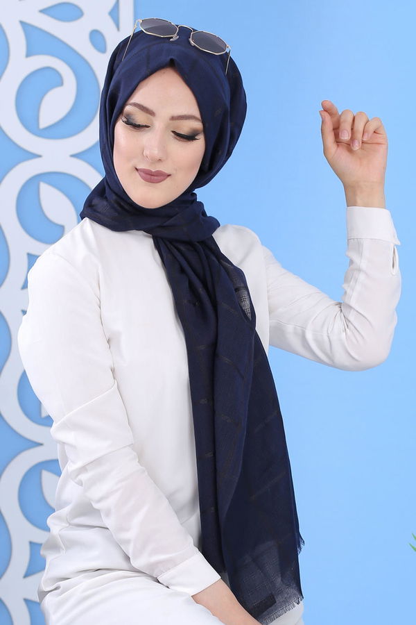 Şal - Lacivert 02 7344 Lacivert - 7344