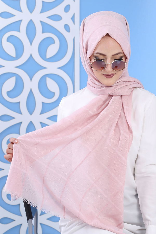 Şal - Pudra 02 7344 Pembe - 7344