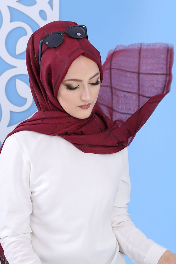 Şal - Bordo 02 7344 Bordo - 7344