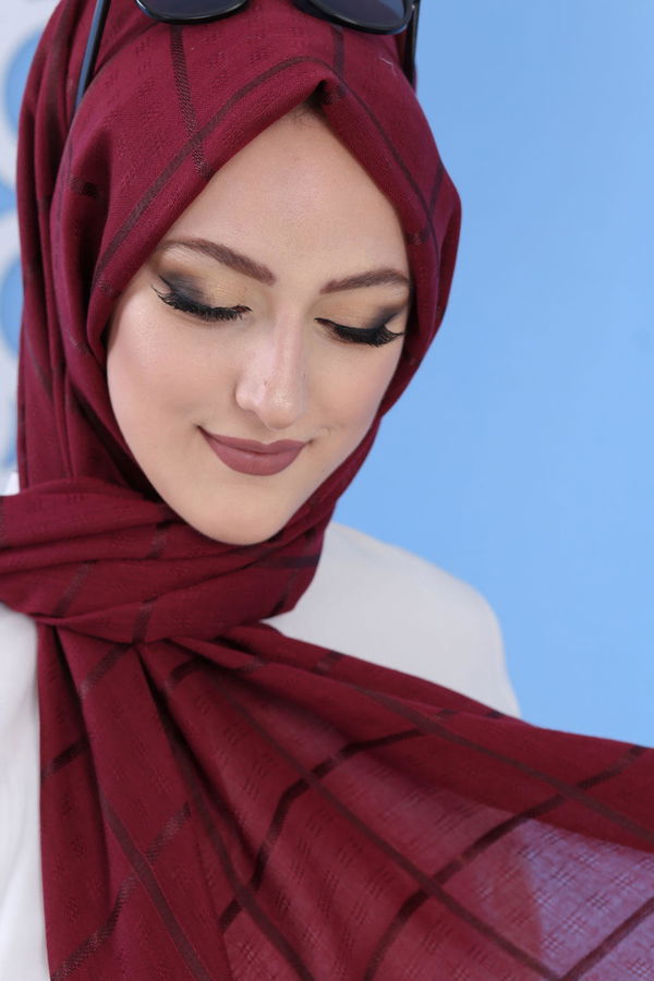 Şal - Bordo 02 7344 Bordo - 7344