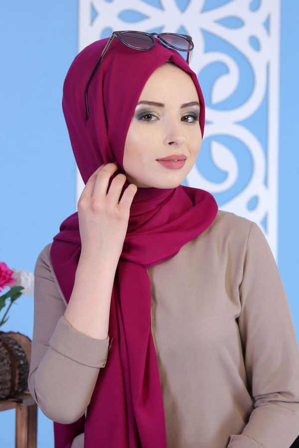 Keten Şal Mürdüm - 02 7113 Mürdüm - 7113