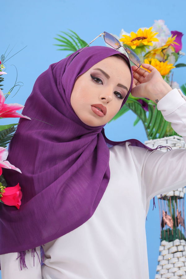 Keten Şal Mor - 02 7086 Mor - 7086