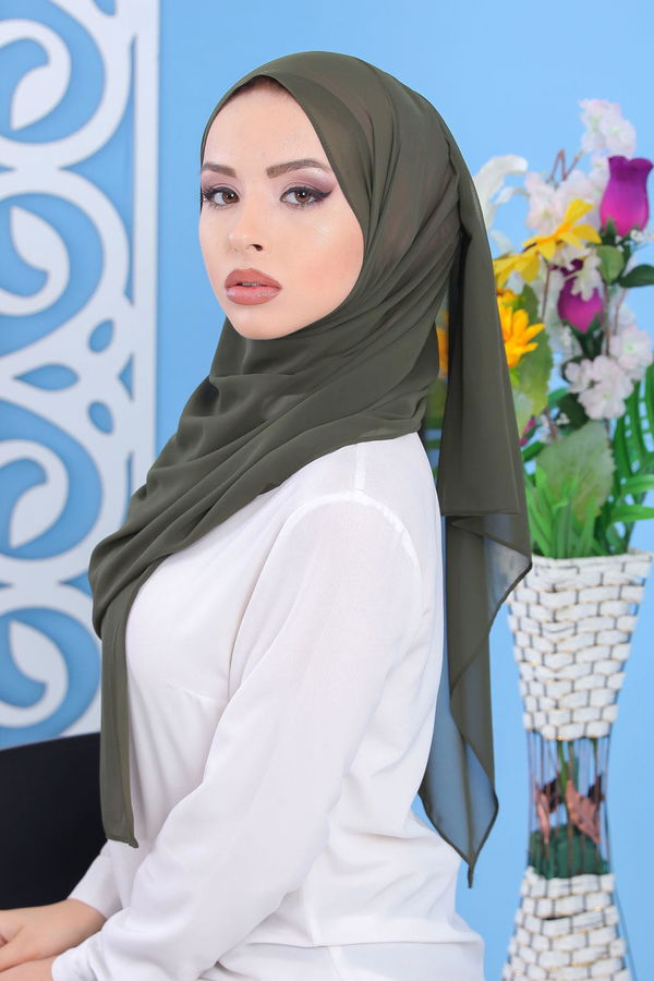 Şifon Şal Haki - 02 7103 Haki - 7103
