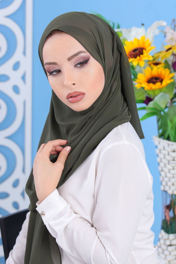 Şifon Şal Haki - 02 7103 Haki - 7103