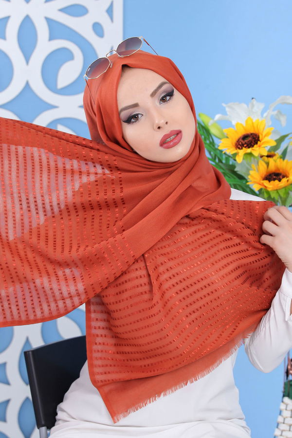 Desenli Şal Siyah Kiremit - 7505