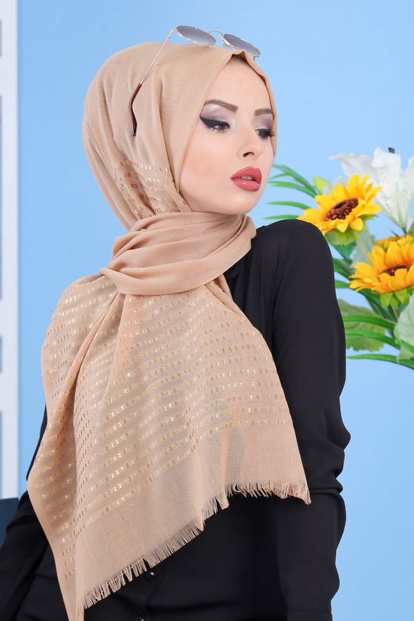 Desenli Şal Siyah Siyah - 7505