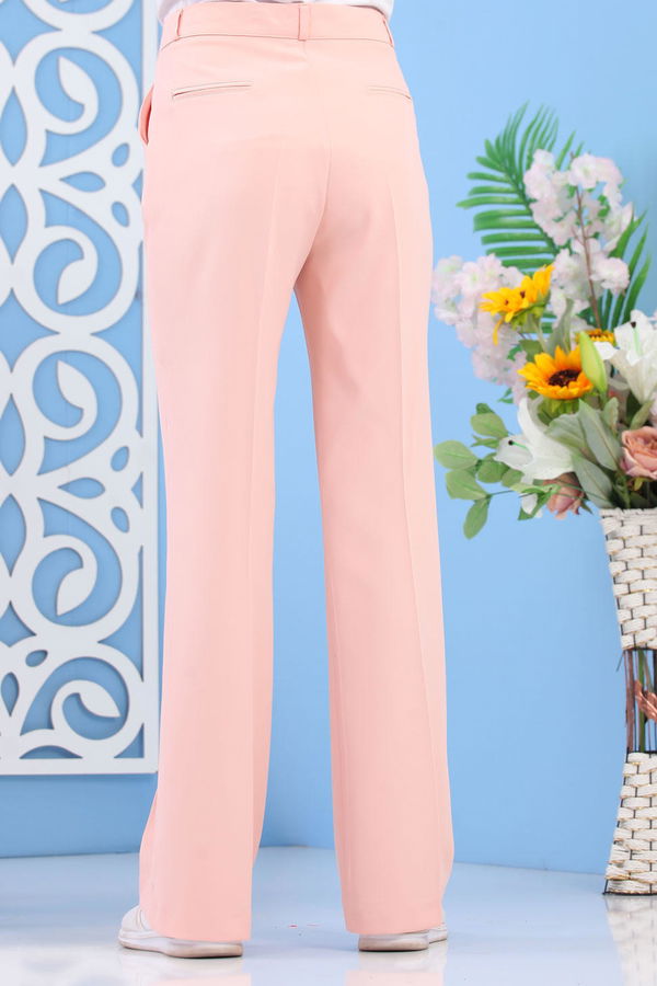 İspanyol Paça Pantolon Koyu Pudra - 02 6517 Pembe - 6517