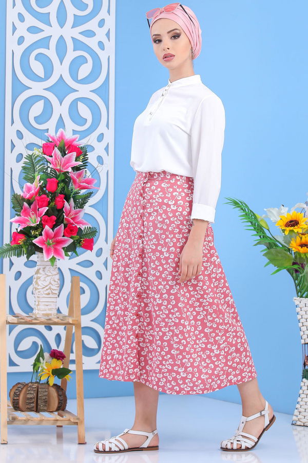 Desen Etek Siyah  Pembe - 7512
