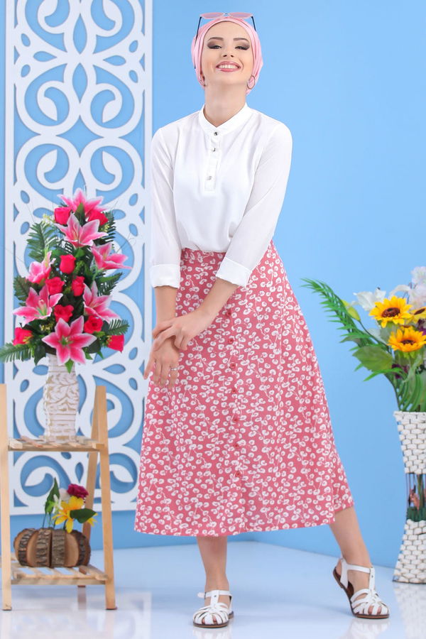Desen Etek Siyah  Pembe - 7512