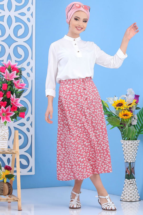 Desen Etek Siyah  Pembe - 7512