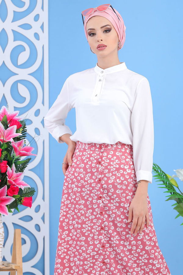 Desen Etek Siyah  Pembe - 7512