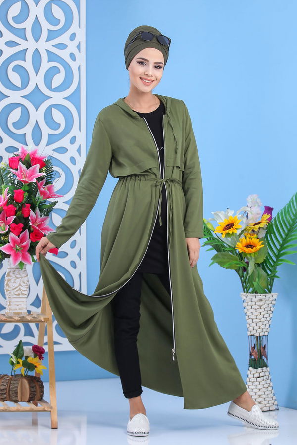 Fermuarlı Kap Haki - 02 1244 Haki - 1244 HAKİ