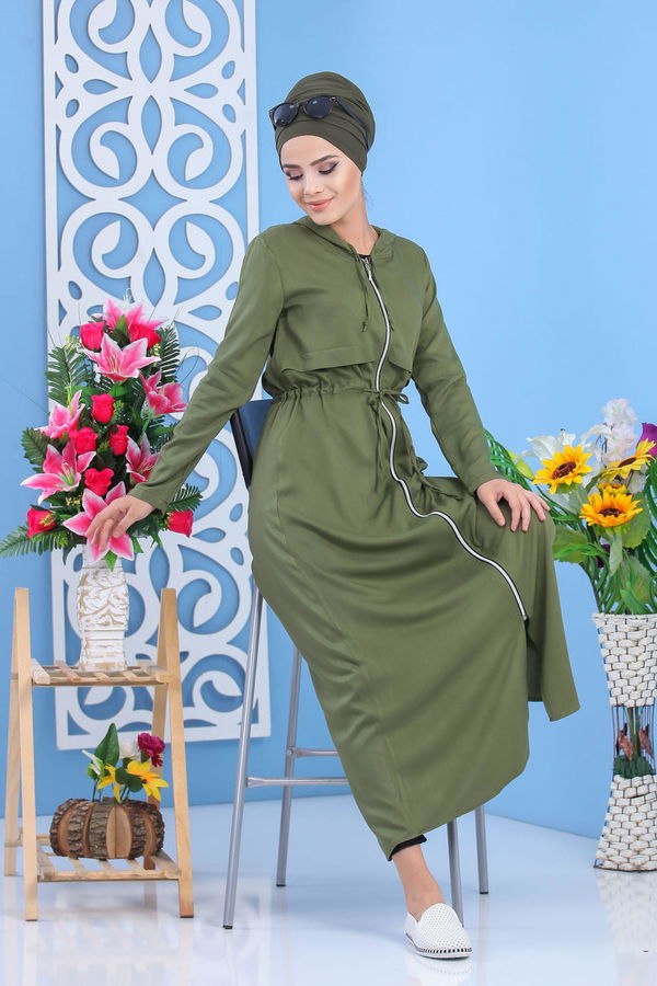Fermuarlı Kap Haki - 02 1244 Haki - 1244 HAKİ