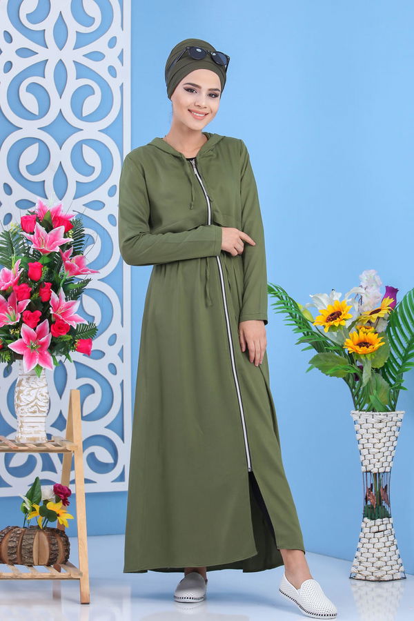 Fermuarlı Kap Haki - 02 1244 Haki - 1244 HAKİ