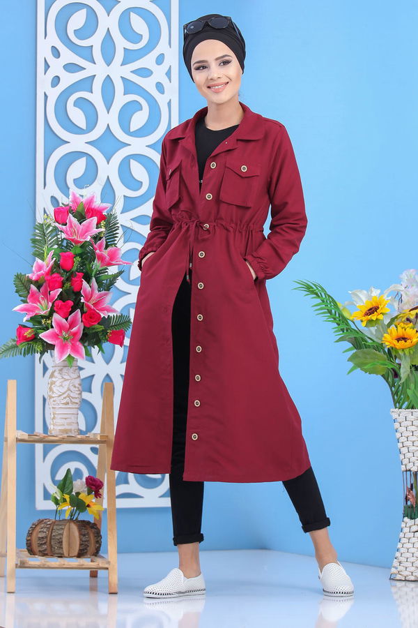 Trençkot Taba Bordo - 6692