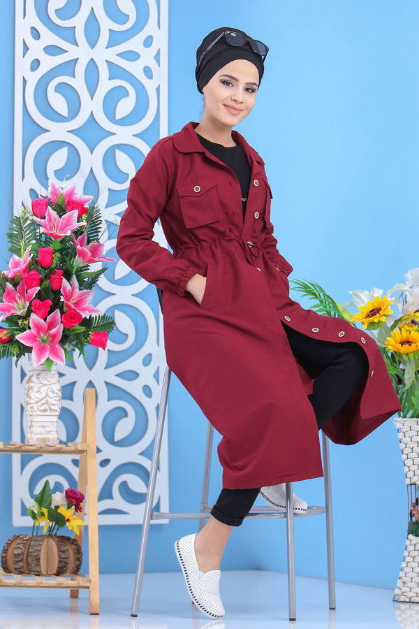Trençkot Taba Bordo - 6692