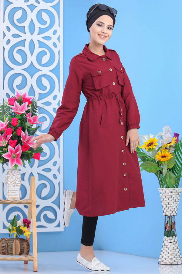 Trençkot Taba Bordo - 6692