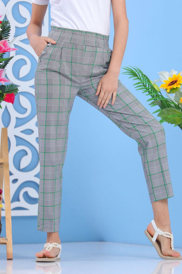 Ekose Pantolon Yeşil - 02 7536 Yeşil - 7536 YEŞİL