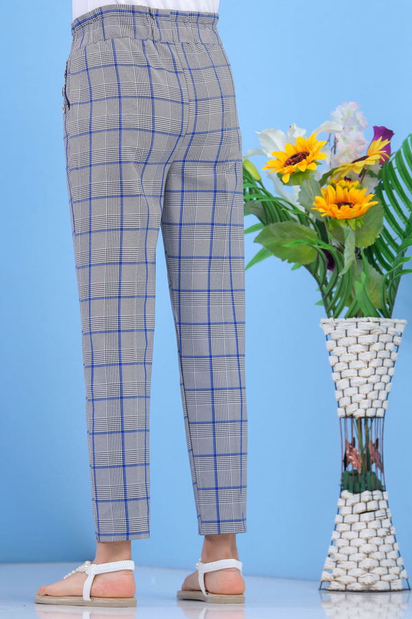 Ekose Pantolon Saks - 02 7536 Mavi - 7536 MAVİ