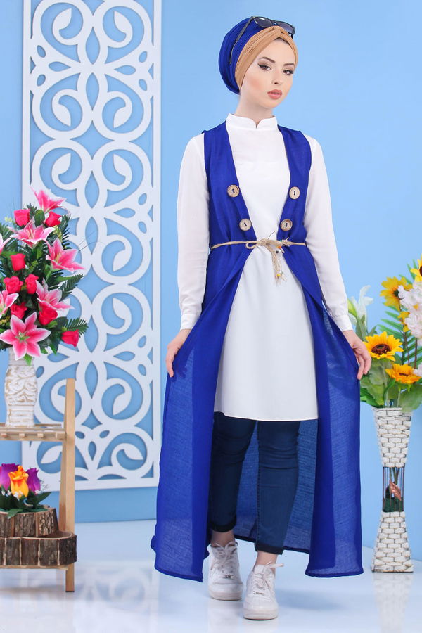 Yelek Camel Mavi - 1223