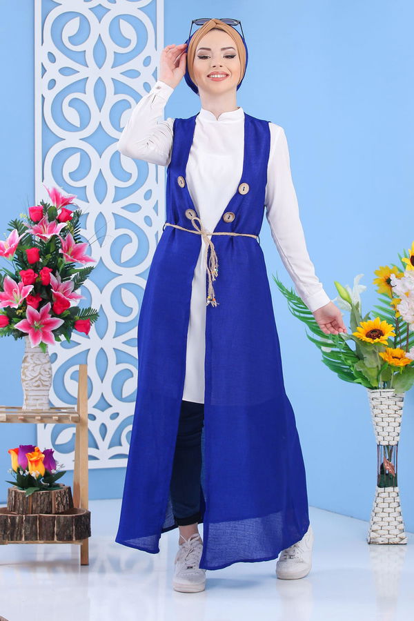 Yelek Camel Mavi - 1223