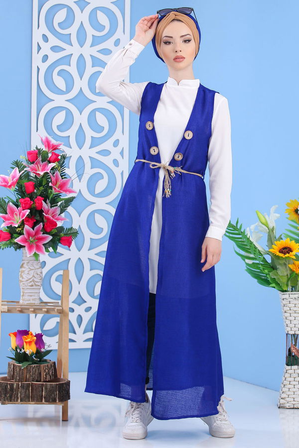 Yelek Camel Mavi - 1223