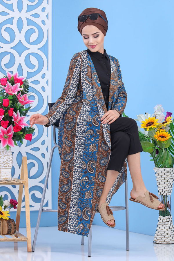 Kaşkorse Hırka Siyah  Mavi - 5154 MAVİ