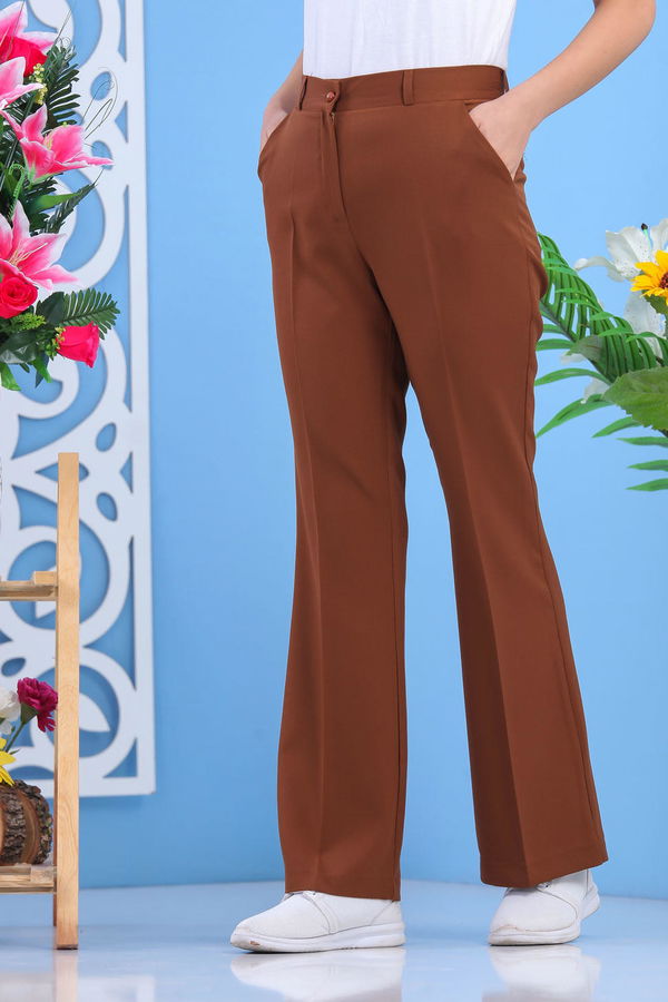 İspanyol Paça Pantolon Taba - 02 6517 Taba - 6517