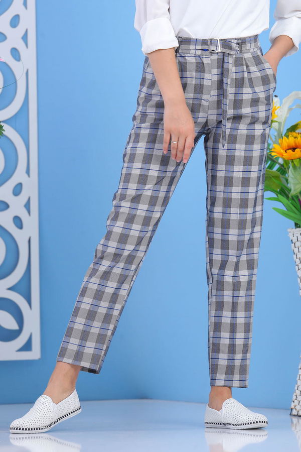 Kemerli Pantolon Mavi - 02 7583 Mavi - 7583 MAVİ