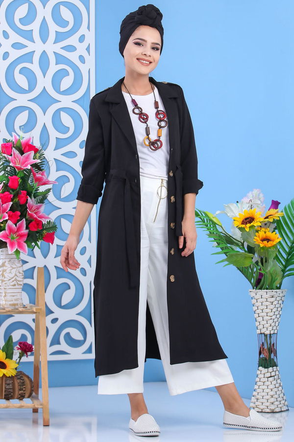 Trençkot Siyah Siyah - 7585