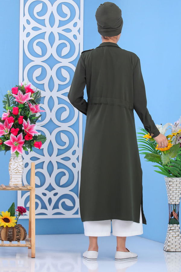 Trençkot Siyah Haki - 7585