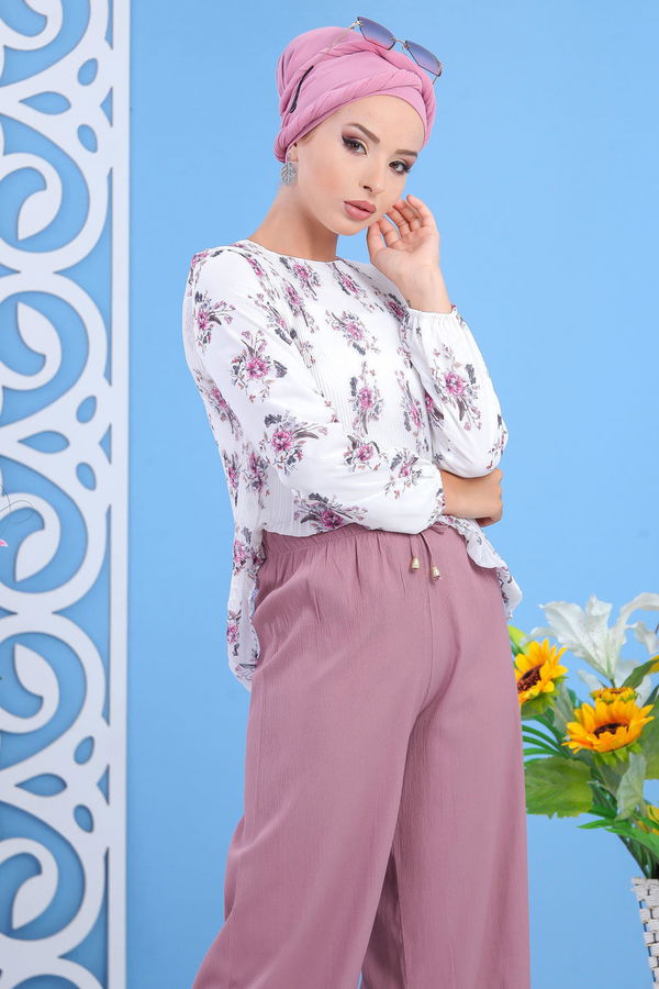 Bol Paça Pantolon Pudra - 02 7598 Pembe - 7598