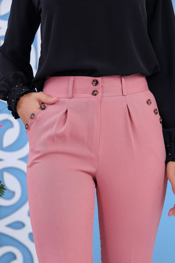 Klasik Pantolon Pudra - 02 7603 Pembe - 7603 PEMBE