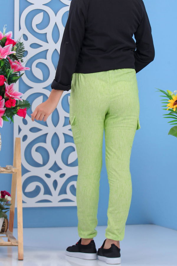 Keten Pantolon Fıstık Yeşili - 02 1233 Yeşil - 1233 YEŞİL