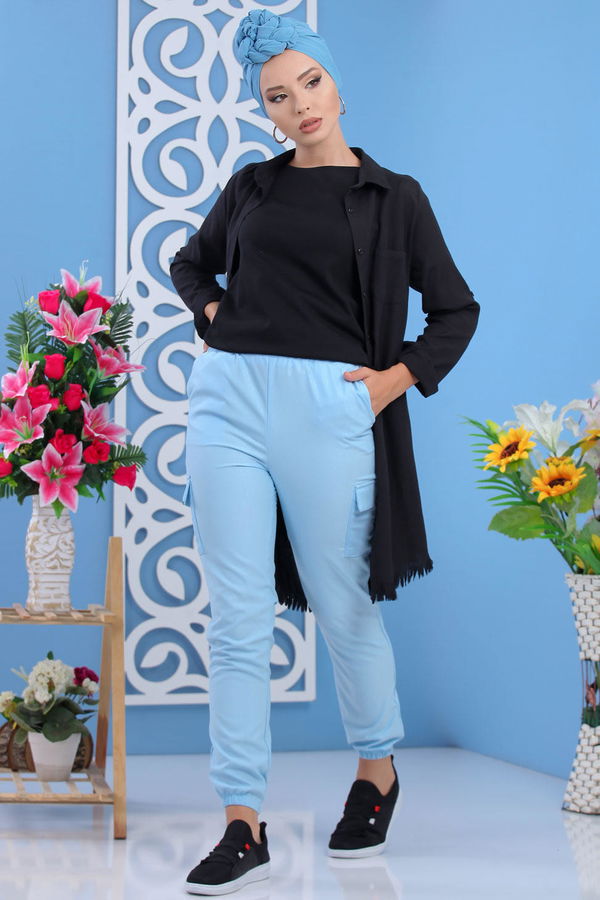 Keten Pantolon Bebe Mavi - 02 1233 Mavi - 1233