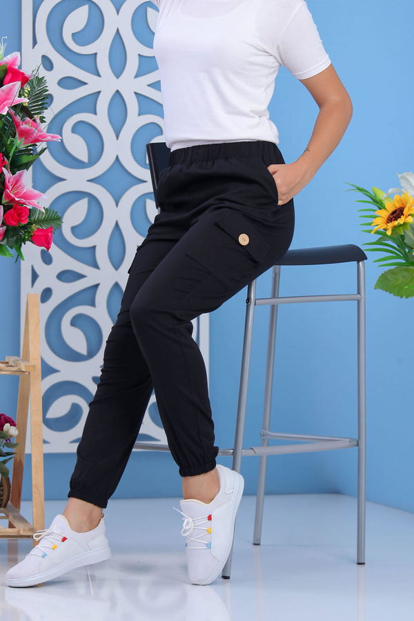Keten Pantolon Siyah Siyah - 1233 SİYAH