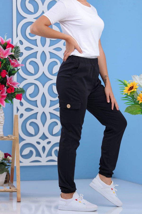 Keten Pantolon Siyah Siyah - 1233 SİYAH