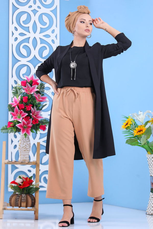 Bol Pantolon Vizon - 02 7635 Vizon - 7635 VİZON
