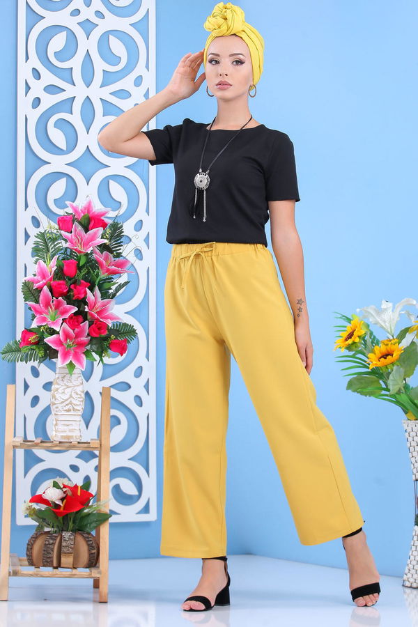 Bol Pantolon Hardal - 02 7635 Sarı - 7635 Sarı