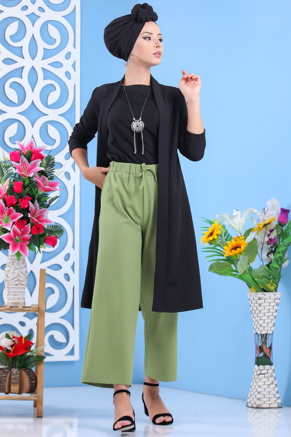 Bol Pantolon Fistik Yeşil - 02 7635 Yeşil - 7635