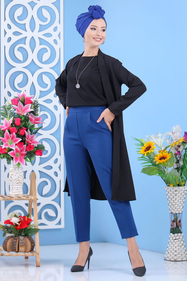 Pantolon Saks - 02 7641 Mavi - 7641 MAVİ