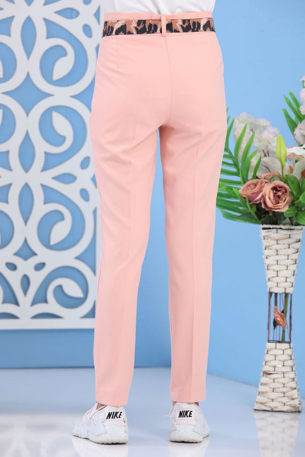 Kuşaklı Pantolon Siyah Pembe - 6952