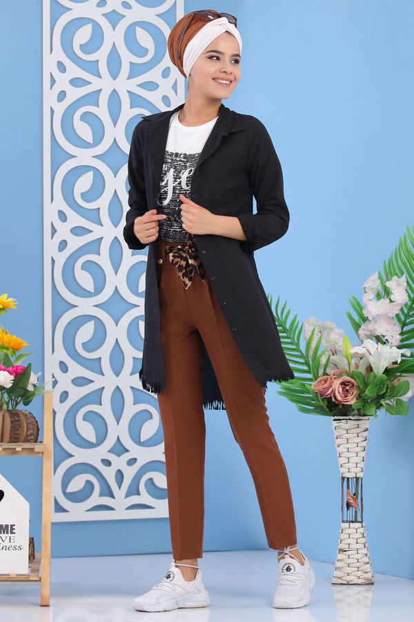 Kuşaklı Pantolon Taba - 02 6952 Taba - 6952 TABA