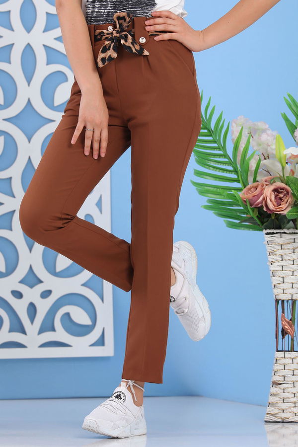 Kuşaklı Pantolon Taba - 02 6952 Taba - 6952 TABA