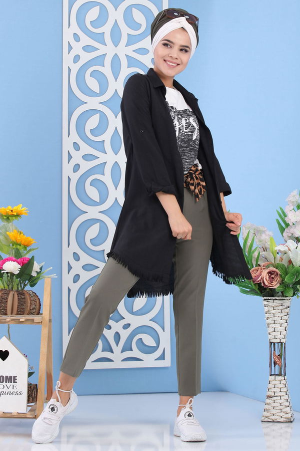 Kuşaklı Pantolon Haki - 02 6952 Haki - 6952
