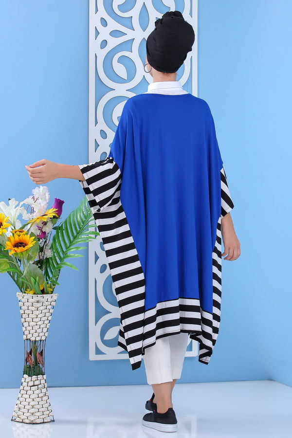 Baskılı Panço Lacivert Mavi - 5126