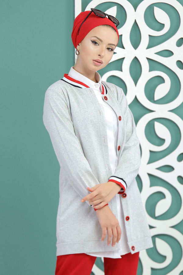 Ceket Siyah  Gri - 7653 GRİ