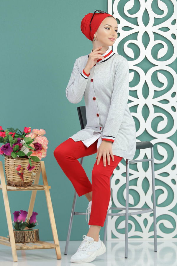 Ceket Siyah  Gri - 7653 GRİ